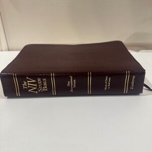Study Bible Zondervan Red Letter Edition Leather New International Version EUC